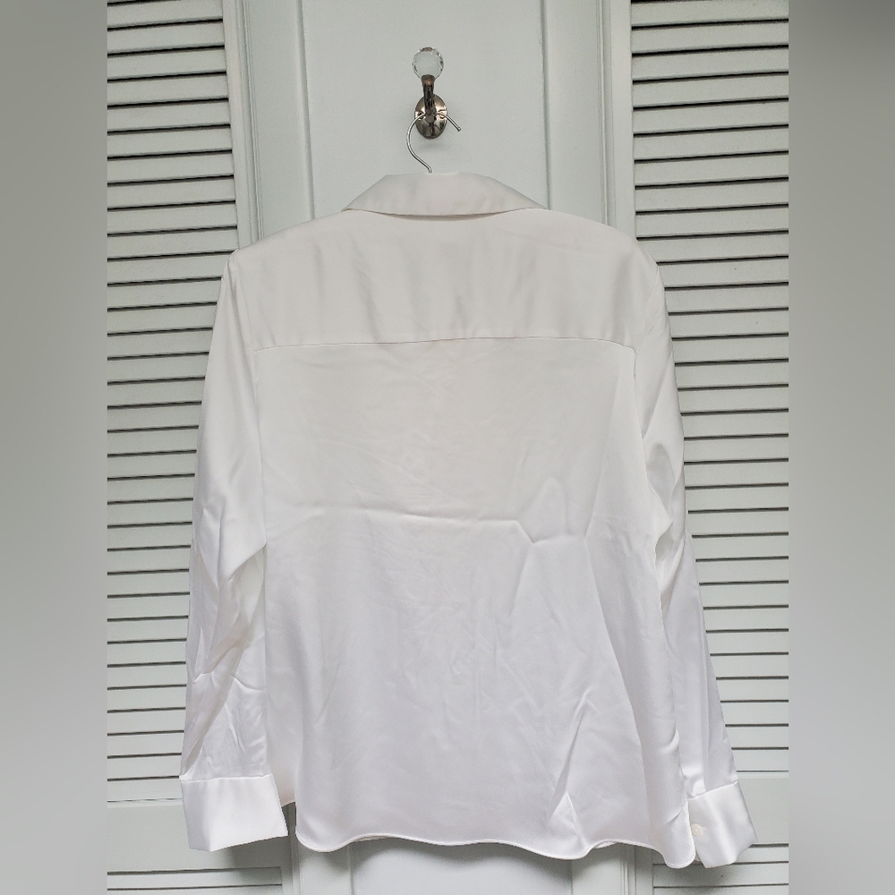 A New Day NWT White Button-Up Satin Blouse XXL - Picture 2 of 4